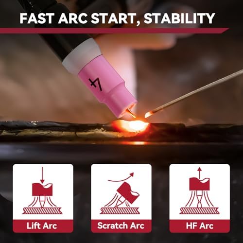 ARCCAPTAIN WP-17FV Argon TIG Welding Gun 2.0, 13FT Red Air Hose