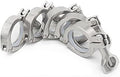 QiiMii 13MHHM Stainless Steel 304 Single Pin Heavy Duty Tri Clamp with Wing Nut for Ferrule TC 1.5"(5 Pack) (1.5 Inch)