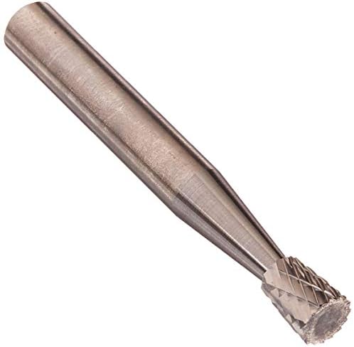 Drill America SN-6 Carbide Burr/Rotary File Inverted Cone Double Cut for Die Grinder 5/8" Dia. x 3/4" Cut Length with 1/4" Shank and 2-1/2" Overall Length, DUL Series