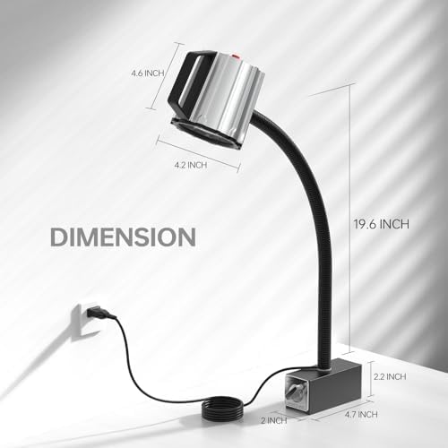 Magnetic Light, 18W Lathe Machine Lamp, 1800 Lumens Flexible Lathe Work Light for CNC Milling Machine Drill Press Lighting
