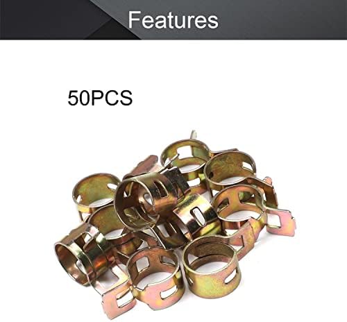 Fielect 50pcs 3/7" / 11mm Spring Band Type Action Hose Pipe Clamp Low Pressure Air Clip Clamp Fasteners Assortment Kit for Plumbing, Automotive and Mechanical