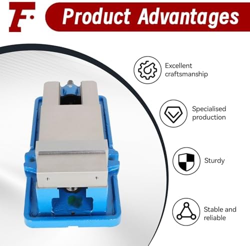 findmall 4 Inch Lock Down Vise Accuracy Milling Vise 4 Inch Jaw Width Drill Press Vise Milling Drilling Machine Bench Clamp Clamping Vice(4")