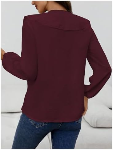 GORGLITTER Women's Ruffled Top Blouses Dressy Business Casual Outfits