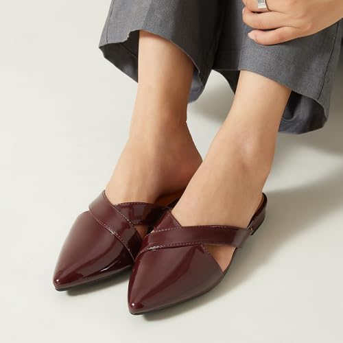 Rekayla Women's Mules Closed Pointed Toe Flats Backless Loafers Shoes for Women