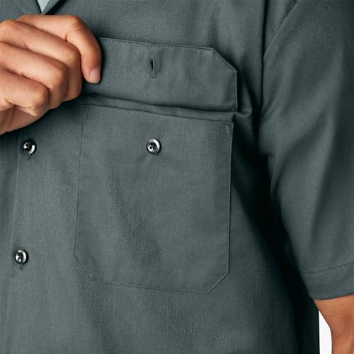 Dickies Men’s Short Sleeve Work Shirt – Durable Twill Button Down Shirts for Men, Lightweight Uniform for Daily Wear