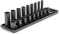 TEKTON 3/8 Inch Drive Impact Socket Set, 18-Piece | SID91212 | (5/16 - 3/4 in.), Shallow and Deep, 12-Point, Socket Rail