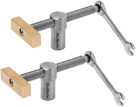 DuBois 51059 Bench Dog Clamps for 3/4" (19mm) Dog Hole | Low-Profile Workbench Angle Adjustable Screw Clamp Stoppers, 2 PK
