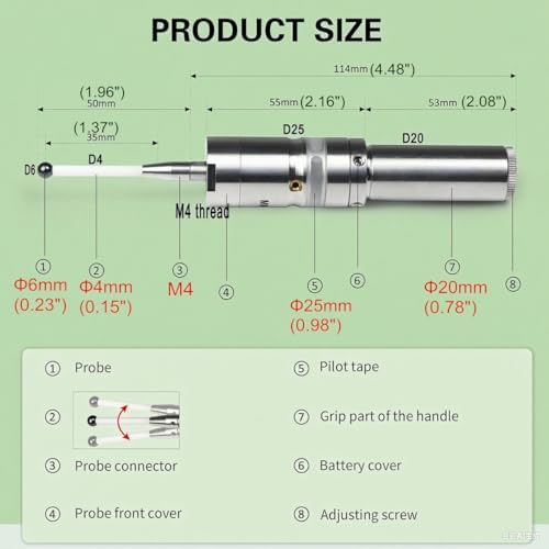 MMP25 3D Electronic Edge Finder 0.001mm Repeatability w/Ceramic Probe Tip