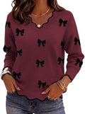 Zeagoo Women's 2026 Fall V Neck Sweater Long Sleeve Lightweight Knit Tops