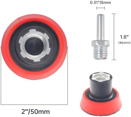 2 Inch Diamond Polishing Pads with 7Pcs Dry Wet Granite Stone Polish Pad Kit for Drill，50-3000 Grit Polishing Pad (7Pcs Dry/Wet Pads+1 Drill Adapter)