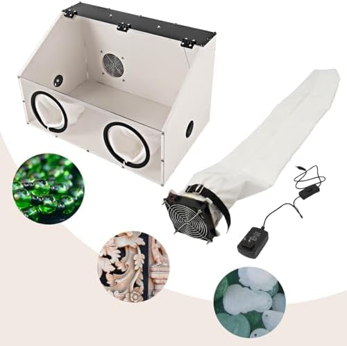TFCFL Dust Box Enclosed Electric Grinding Table Polisher Dust Box Acrylic Cover 4mm Fully Enclosed Electric Grinder Polisher Acrylic Dust Cover Box 110V Polishers Buffers (2Holes)
