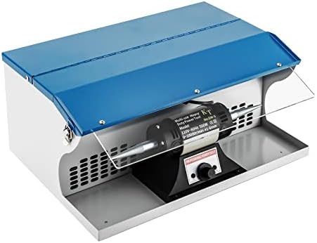 Benchtop adjustable variable speed polisher dust collector with exhaust fan blower, dust collector, work light and motor housing for jewelry, metal, wood