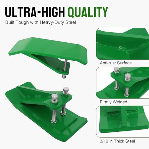 2 Pcs Ski Edge Protector for Snow Removal Spreading Gravel, Green