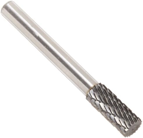 Drill America SA-2 Carbide Burr/Rotary File Cylindrical Double Cut for Die Grinder 5/16" Dia. x 3/4" Cut Length with 1/4" Shank and 2-1/2" Overall Length, DUL Series