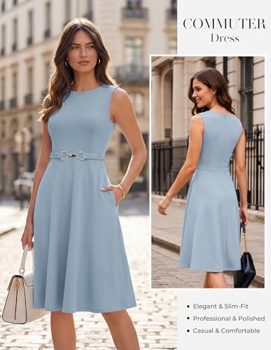 GRACE KARIN Work Business Midi Flowy Sleeveless Dresses for Women