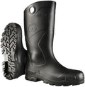 DUNLOP Chesapeake Rubber Boots for Men & Women – PVC - Waterproof Work boots - Lightweight Garden, Rain & Fishing Boots - Safety boots with Steel Toe and Wide Calf – Black – Size 3–15