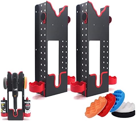 Wall Mount Buffer Polisher Holder with 5pcs Polishing Pads