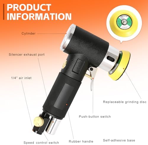 2" 3" Random Orbital Air Sander set, 15000RPM Mini Pneumatic Sander
