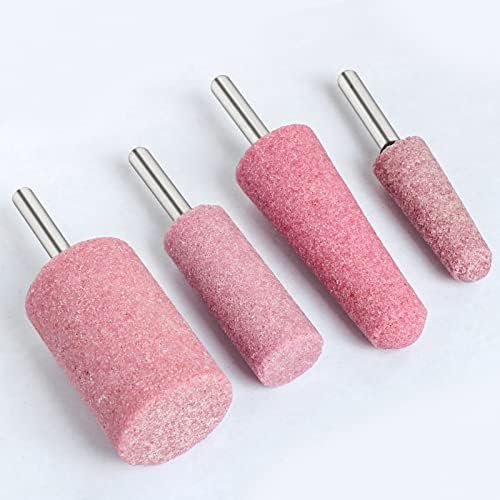 4pcs Longer Round Awl Shape Ceramic Grinding Stone Head Mounted Point Abrasive Tools Grinding Wheel 6mm Shank