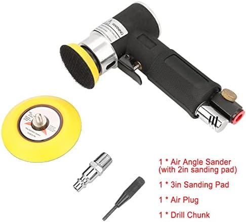 Mini Polisher For Car Detailing, Mini Orbital Sander 90 Degree Pneumatic Polishing Grinding Machine For Auto Body Work Air Angle Sander Air Sander 2inch 3inch Sanding Pad