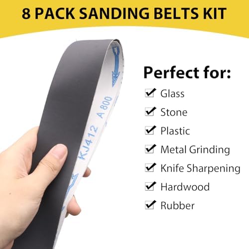 2 x 72 Inch Silicon Carbide Sanding Belts, 8 Pack