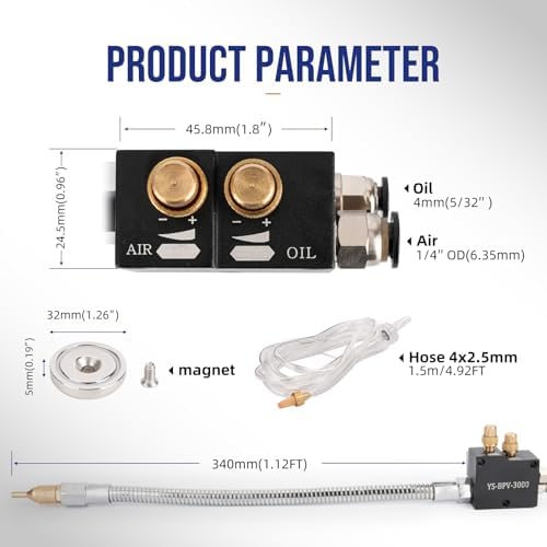 1/4" CNC Coolant Mister for Milling Machine Mist Spray System