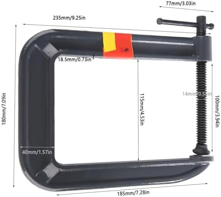 Heavy Duty G Type Woodworking C Clamp, Carpentry Clamping Device, Steel Forged C Clamp Vise with Ergonomic Handle for DIY Projects, Clamping Thickness up to 100mm (Clamping thickness 100*depth 185mm)