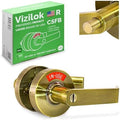 VIZILOK ADA Compliant Indicator Privacy Lock C5FB-R Durable ANSI GRADE2 comp Commercial Right Handed Non Reversible in-USE or Vacant Indicator Push Button Lever - Antique Brass