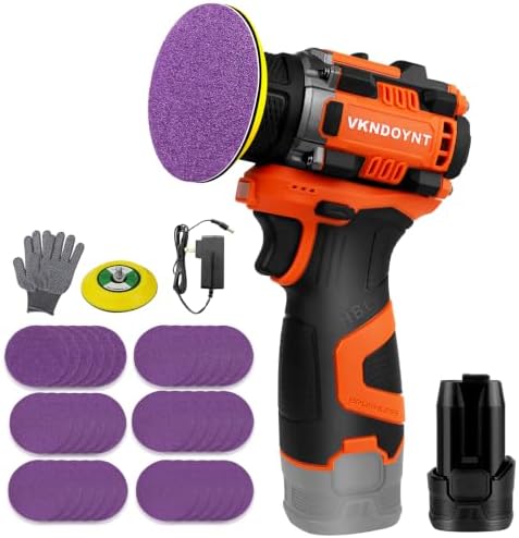 Brushless Small Sander with 36PCS Sandpapers, 2 Variable Speed Cordless Sander (0-500/0-3000 RPM), 2600mAh Battery, Mini Compact Design Electric Sander for Wood, Metal, Paint Removal, and DIY Projects