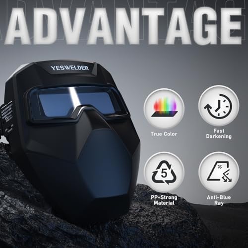 YESWELDER Auto-Darkening Welding Goggles with Mask, Wide Shade Range