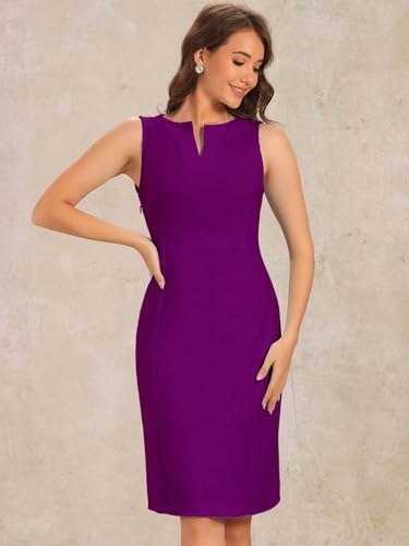 Allegra K Womens Work Sheath Dress Sleeveless Business Pencil Dresss