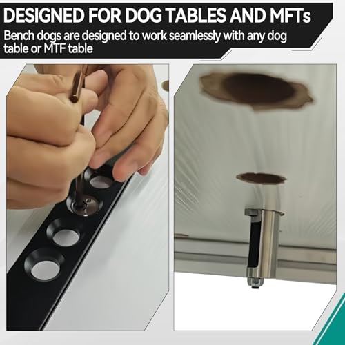 2Pcs Bench Connector Dog, Workbench Connector Clamps Fits 20 mm/0.79inch DogHoles for MFT System Woodworking Tables Connecting
