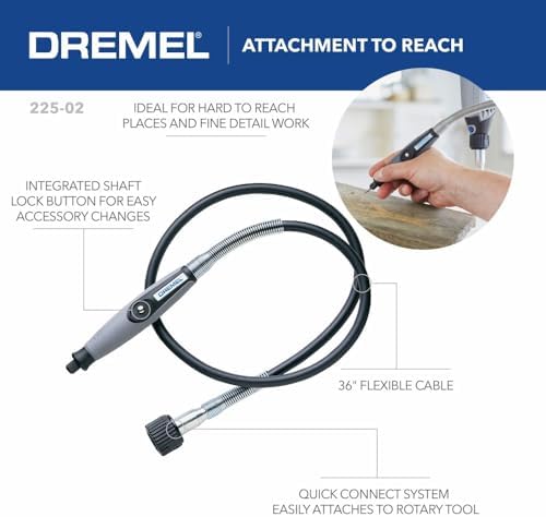 Dremel Flex Shaft Rotary Tool Attachment, Comfort Grip, 36” Cable (225-02)