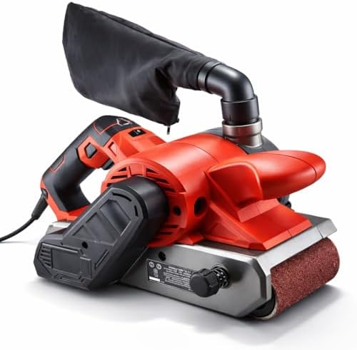 Fits BAUER 10 Amp 4 in x 24 in Variable Speed Belt Sander - 6 Speed, Powerful 1600 FPM for Fast Stock Removal, Shaping & Finishing, Fast Belt Release Lever, Includes Sanding Belt & Dust Collection Bag