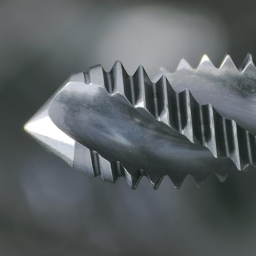 Tools M10 x 1.5 AlTiN Coating Spiral Flute Thread Tap, Metric Machine Threading Tap High Speed Steel Cobalt(HSSCo), Round Shank with Square End, H2 Tolerance, 2pcs