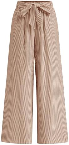 BTFBM Striped Palazzo Pants for Women Fall 2026 Wide Leg Dress Work Pants