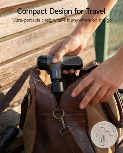 HEYCHY Mini Massage Gun, Deep Tissue Handheld Massager with Heat & Cold