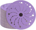 50 Pack 6 Inch Purple Ceramic Sanding Discs Multi-Hole Hook & Loop 150 Grit