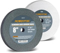 POWERTEC Bench Grinder Wheel 8 Inch 60 & 120 Grit, White Aluminum Oxide Grinding Wheel for Bench and Pedestal Grinder, 1" Thick 5/8" Arbor, Sharpening & Shaping Drill Bits, Blade, Chisel, 2PK (15549)