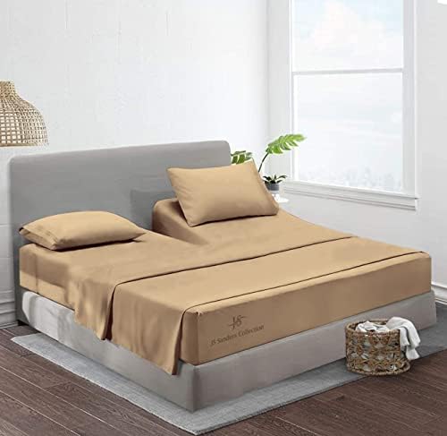 JS Sanders Collection Split Head Sheet Set Cal. King Size,Taupe