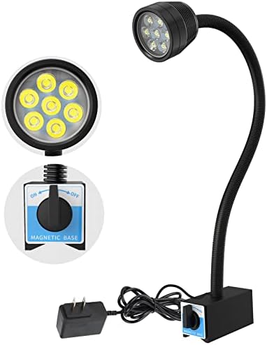 Magnetic Work Light, Led Magnetic Lamp, IP65 Water Proof Flexible Gooseneck Lamp 1400 Lumens for Lathe Milling, Drill Press, Industrial Lighting,with 12T Magnetic Base…