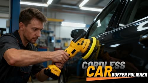 Cordless Buffer Polisher Compatible with Dewalt 20V Battery, 10000RPM Brushless High Power | Dual Action | 6 Variable Speed | 6-Inch Orbital Polisher for Car Detailing and Polishing Waxing (Tool Only)