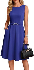 GRACE KARIN Work Business Midi Flowy Sleeveless Dresses for Women