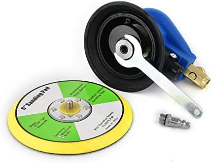 6 inch Pneumatic Orbital Sander, Daul Action Air Sander with Hook and Loop Sanding Pad for Woodworking, Autobody Work