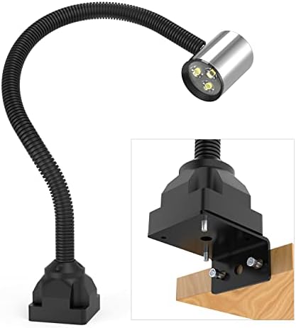 Led Machine Work Light, IP65 Water Proof Flexible Gooseneck Lamp 900 Lumens 120 Volt for Lathe Milling Drill Press Industrial Lighting, Install With Screws