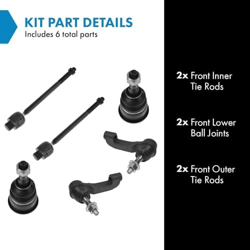 TRQ Front Steering & Suspension Kit Ball Joint Tie Rod