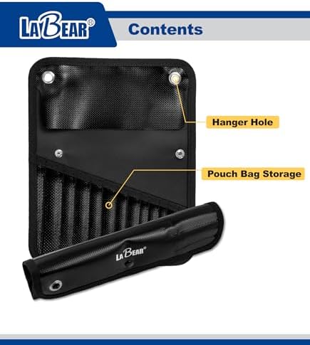 LABEAR 6-Piece Metric Sliding T-Handle Hex Wrench Set, 2-8mm | 360 degree spinning sleeve, 3 lock positions, Cr-V steel, anti-slip tips