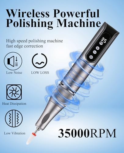 35,000 RPM USB-C Rechargeable Polishing Kit for Acrylic Resin Base