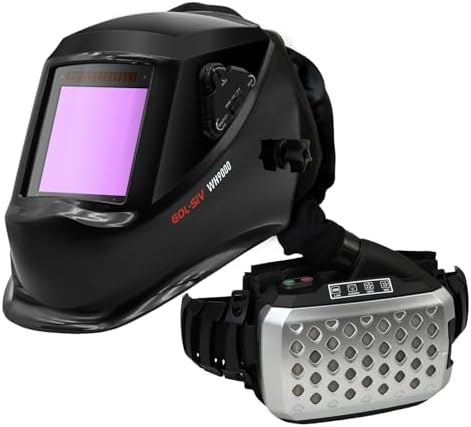 Auto-Darkening Welding Helmet (with Filter) - Optical Grade 1/1/1/1 External Adjustment - Powered Air Purifying Respirator - High-Precision Filtration Technology Ensures Welding Safety