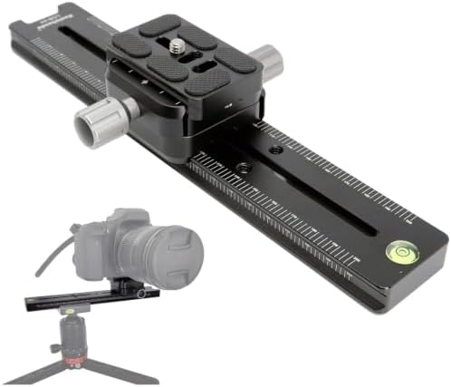 Koolehaoda 240mm Nodal Slide Quick Release Clamp, Angle Adjustable | Rail Plate Bracket Mount, Arca Swiss Compatible, for DSLR Camera Tripod Ball Head, Panoramic & Macro Photography